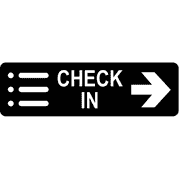 Check-In Right 3" x 10" Arrow Sign