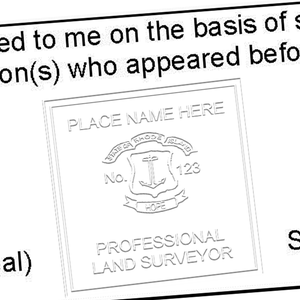 State of Rhode Island Land Surveyor Seal  Embosser Impression Example