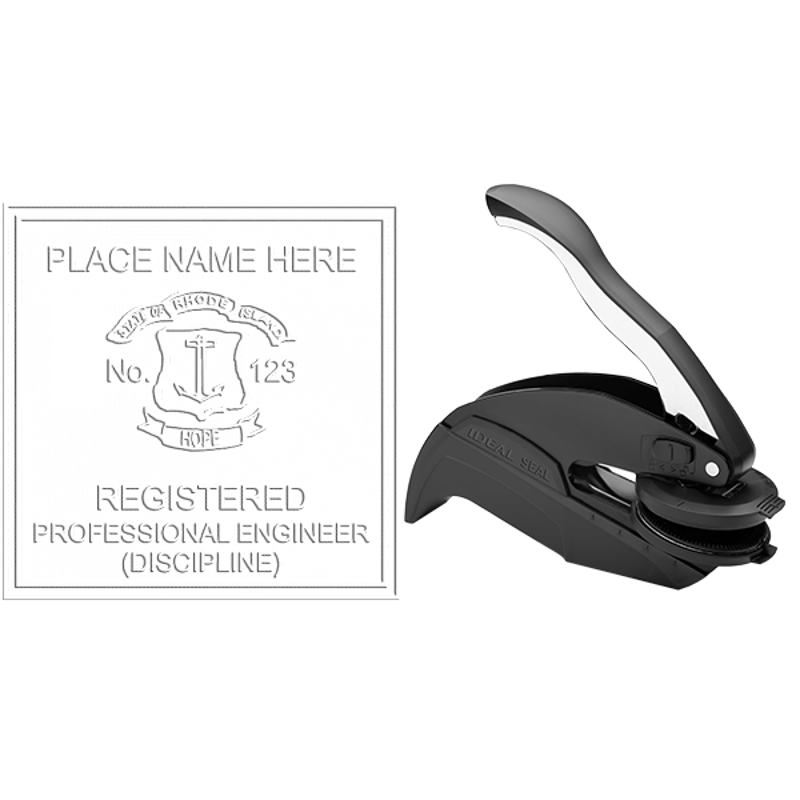 State of Rhode Island Professional Engineer Seal Embosser Body and Design