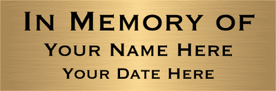In Memory Of Brass Plates | 2" x 6"