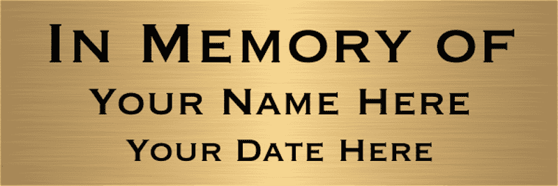 In Memory Brass Sign