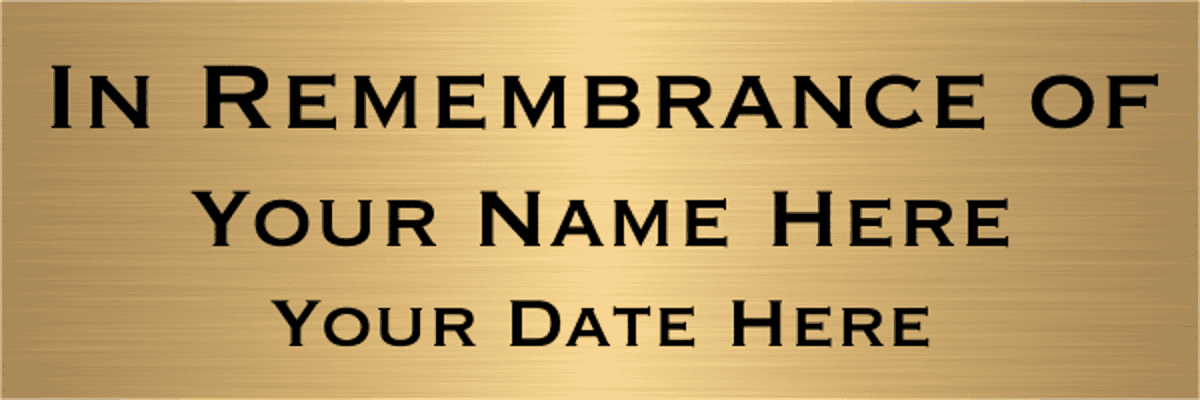 In Rememberance Brass Sign