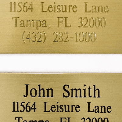 Custom Three Lines 2" x 6" Brass Plates - alternate view