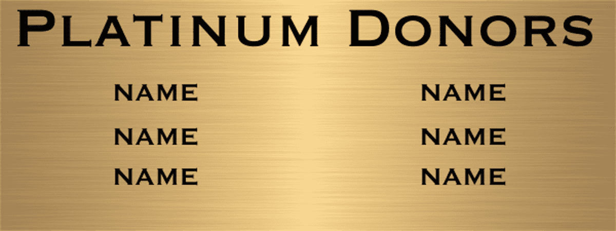 Small 6 Name Brass Plaque