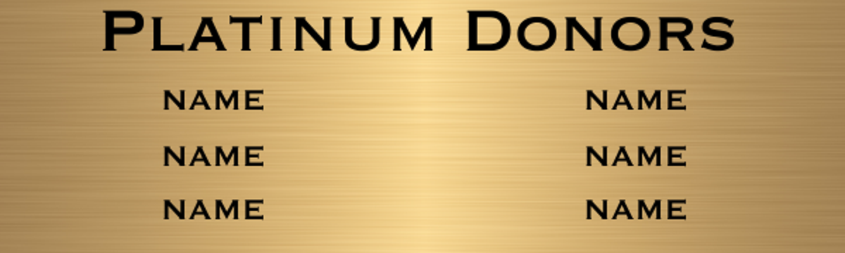 Large 6 Name Brass Plaque