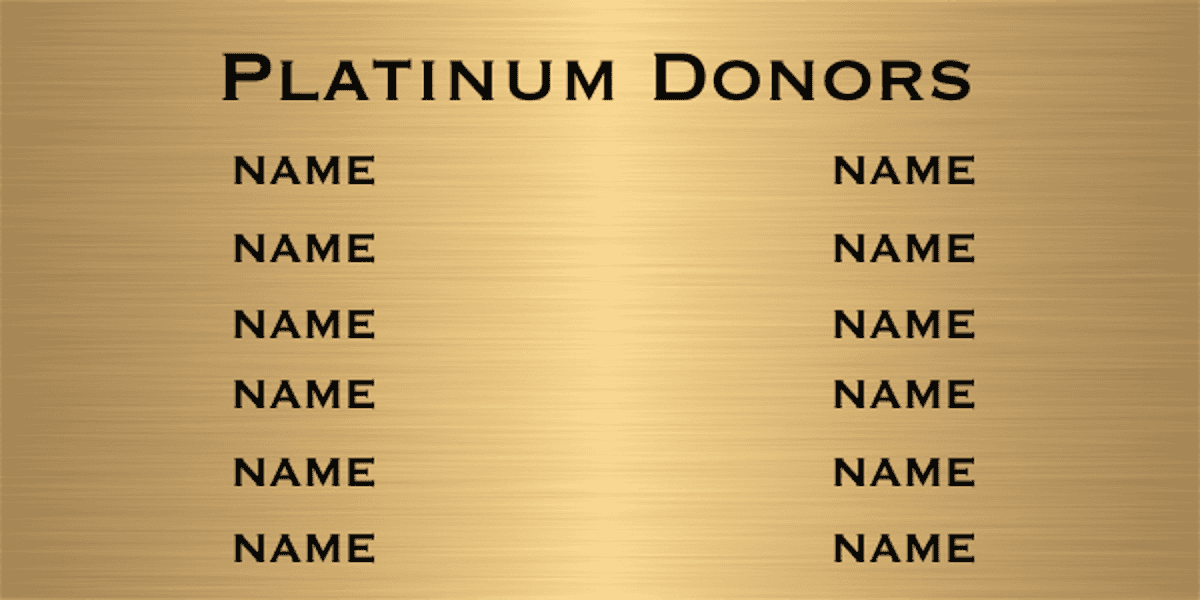 12 Name Brass Plaque