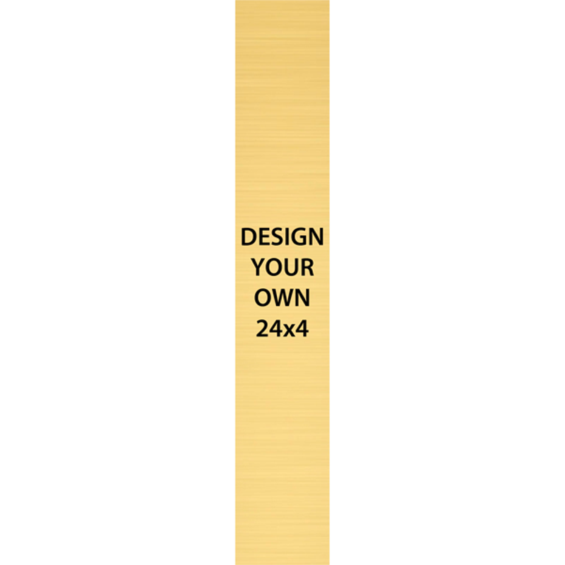 Vertical Engraved Heavy Brass Signs 24" x 4"