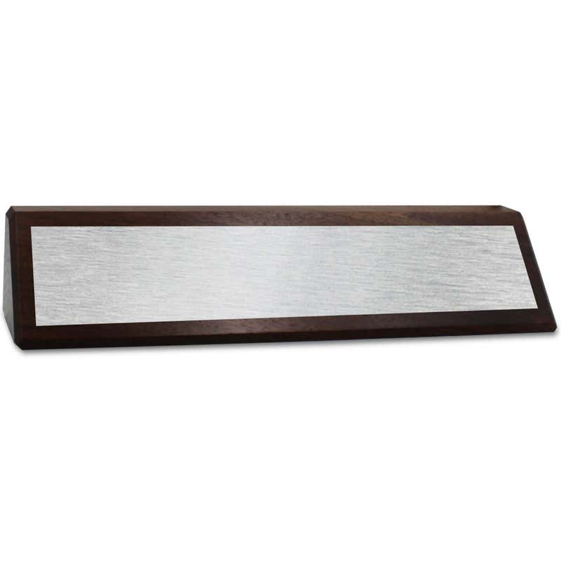 2" x 8 1/2" Genuine Walnut Desk Wedge with Full Color Name Plate