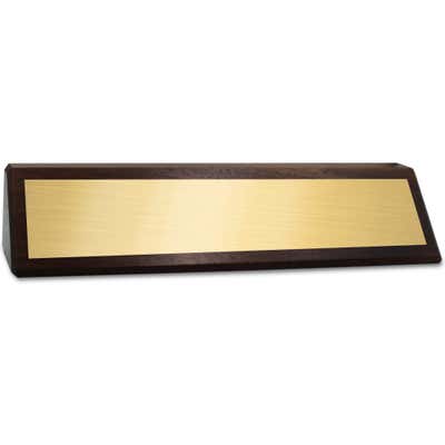Genuine Walnut 2" x 8" Full Color Desk Plate - alternate view