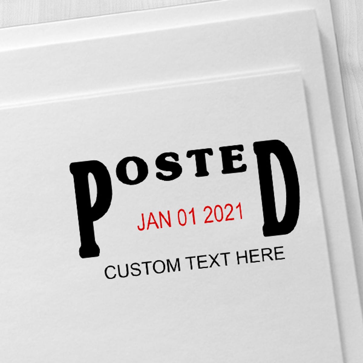 Trodat Professional Posted Date Stamp Imprint Example on Paper