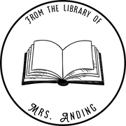 Round Open Book Library Stamp