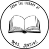 Round Open Book Library Stamp