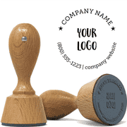 Custom Text Logo European Wood Handle Stamp