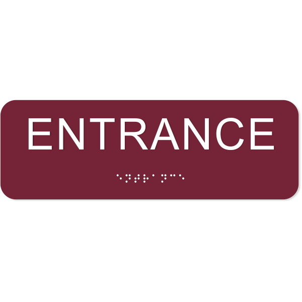 Entrance 2" x 6" ADA Braille Sign
