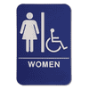 Blue ADA Braille Women's Restroom Sign - Handicap
