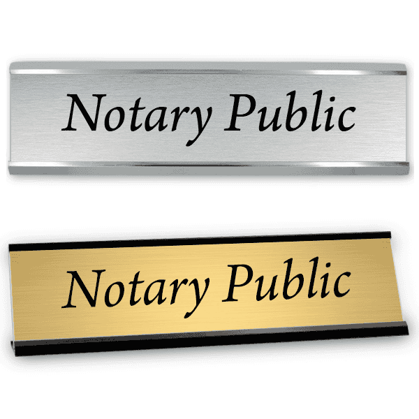 2" x 8" Notary Public Sign with Frame