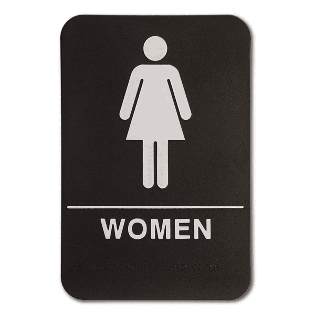 Black Women's ADA Braille Restroom Sign