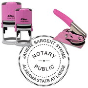 Alabama Round Pink Notary Seal