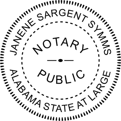 Alabama Round Pink Notary Seal - alternate view