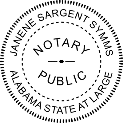 Alabama Round Pink Notary Seal - alternate view