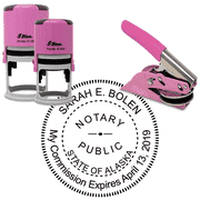 Alaska Round Pink Notary Seal