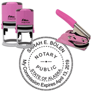 Alaska Round Pink Notary Seal