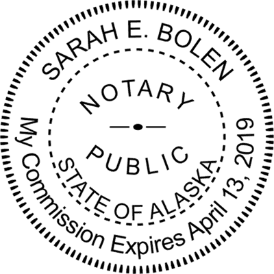 Alaska Round Pink Notary Seal - alternate view
