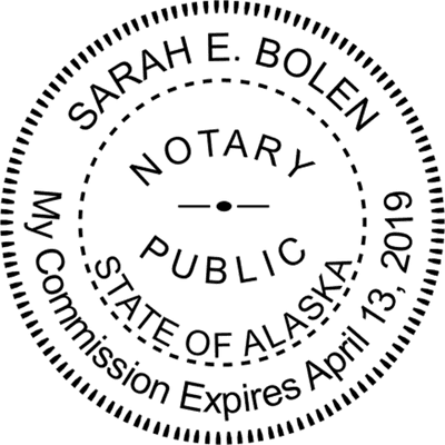 Alaska Round Pink Notary Seal - alternate view