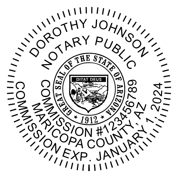 Arizona Notary Pink Stamp - Round Design