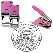 Arizona Pink Round Notary Seal