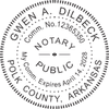 Arkansas Notary Pink - Round Design Imprint Example
