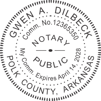 Arkansas Round Pink Notary Seal - alternate view