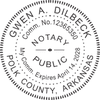 Arkansas Notary Pink - Round Design Imprint Example