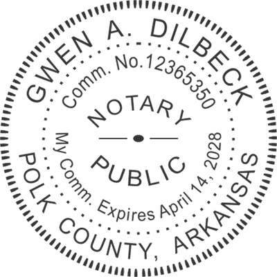 Arkansas Round Pink Notary Seal - alternate view