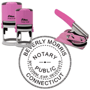 Connecticut Round Pink Notary Seal