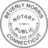 Connecticut Notary Pink - Round Design Imprint Example