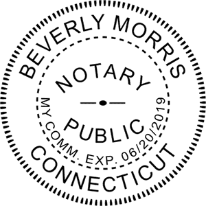 Connecticut Notary Pink - Round Design Imprint Example