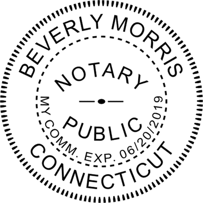 Connecticut Round Pink Notary Seal - alternate view