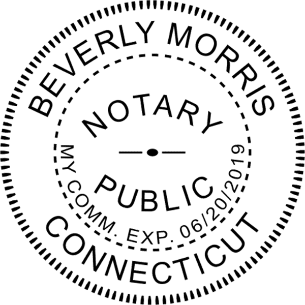 Connecticut Notary Pink - Round Design Imprint Example