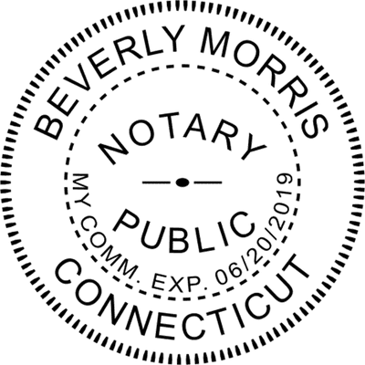 Connecticut Round Pink Notary Seal - alternate view