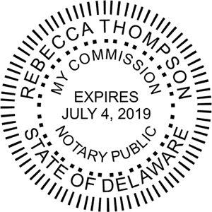 Delaware Notary Pink - Round Design Imprint Example