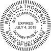 Delaware Notary Pink - Round Design Imprint Example