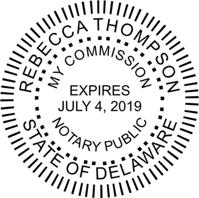 Delaware Round Pink Notary Seal - alternate view