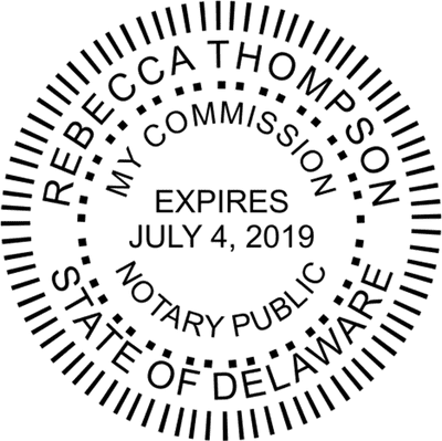 Delaware Round Pink Notary Seal - alternate view