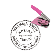 District of Columbia Round Pink Notary Seal