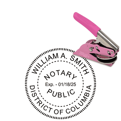 District of Columbia Round Pink Notary Seal