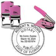 Florida Round Pink Notary Seal