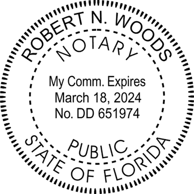 Florida Round Pink Notary Seal - alternate view