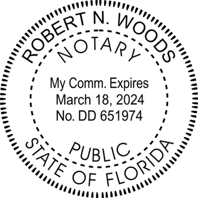 Florida Round Pink Notary Seal - alternate view