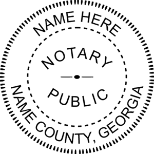 Georgia Notary Pink - Round Design Imprint Example